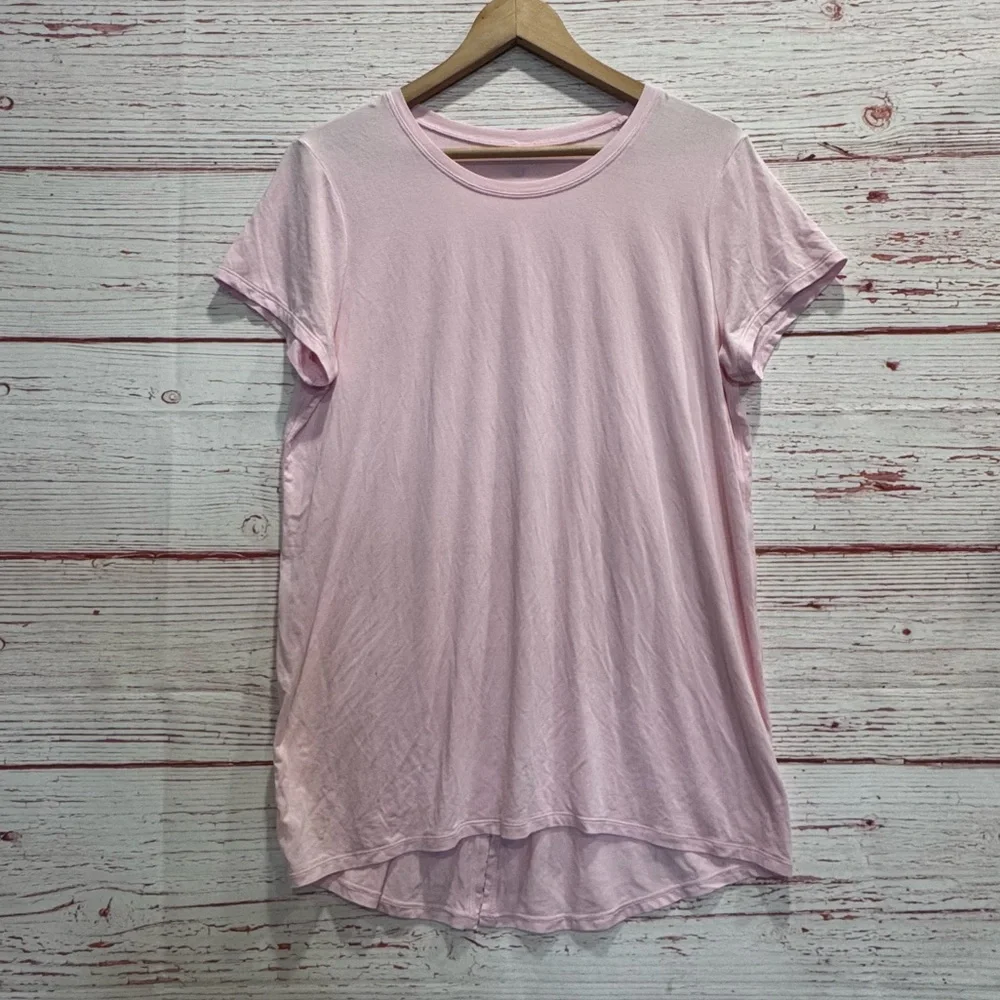 Lululemon Modal Open Up Tie Back T-Shirt in Strawberry Milkshake Sz 8